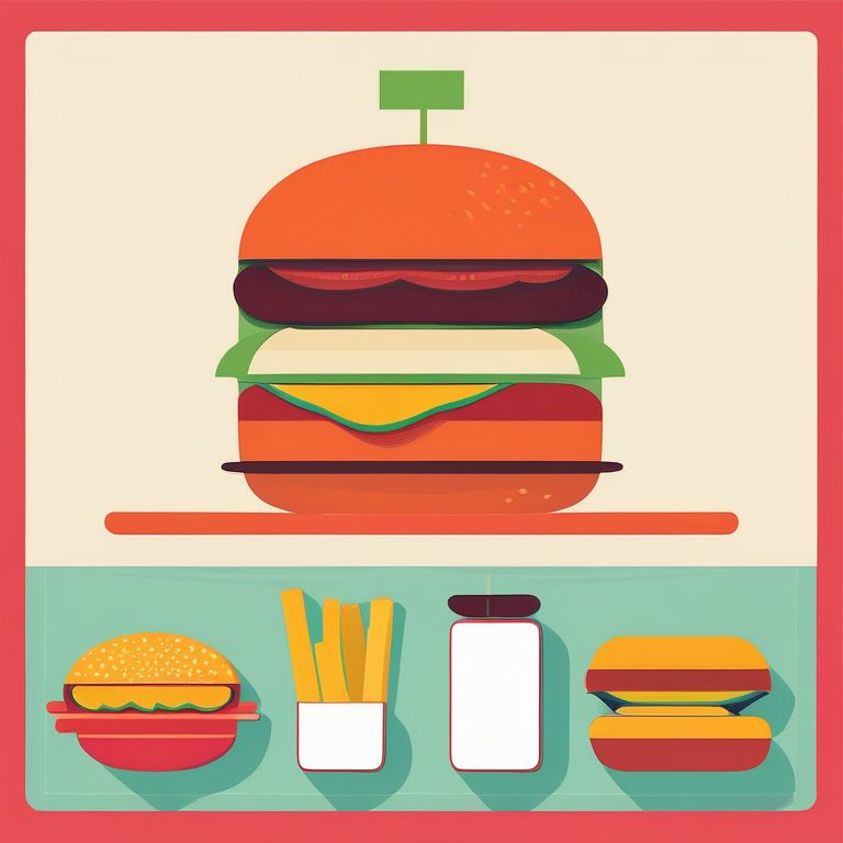 极简矢量汉堡插画