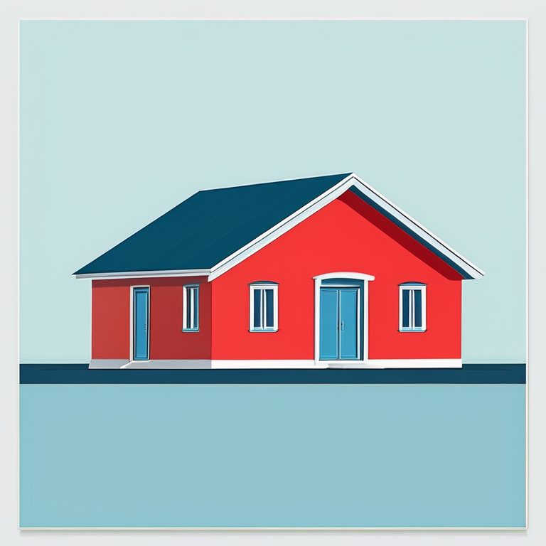 极简矢量建筑插画·红色单栋房屋