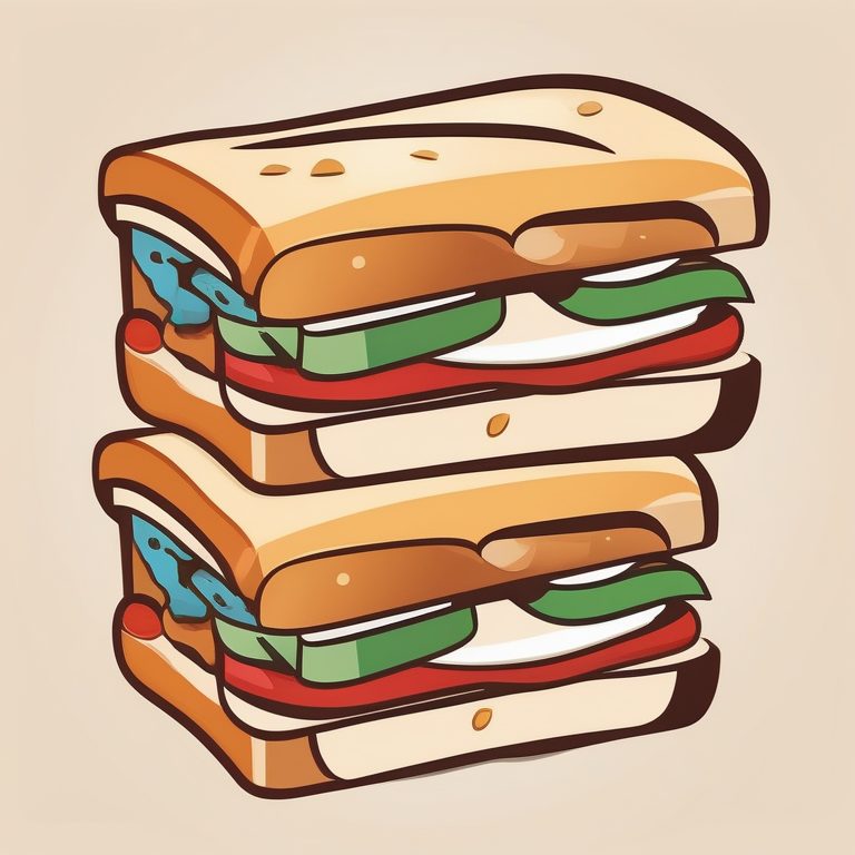 极简矢量经典食物三明治