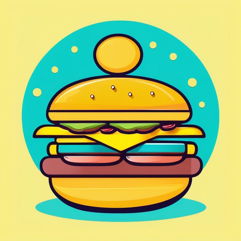 极简矢量食品插画 | 一个汉堡