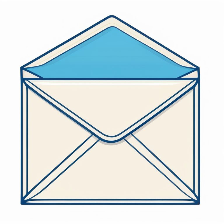 极简矢量线条风 | 一个蓝信封