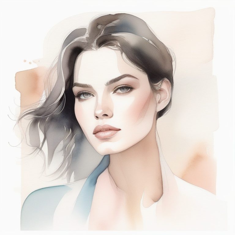 极简时尚水彩肖像