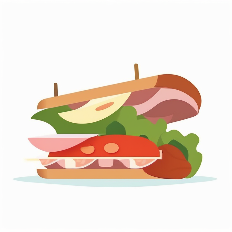 极简食物插画三明治