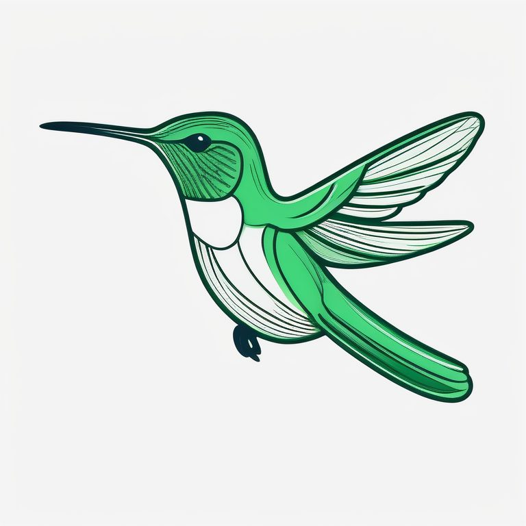 极简手绘风格一只蜂鸟插画