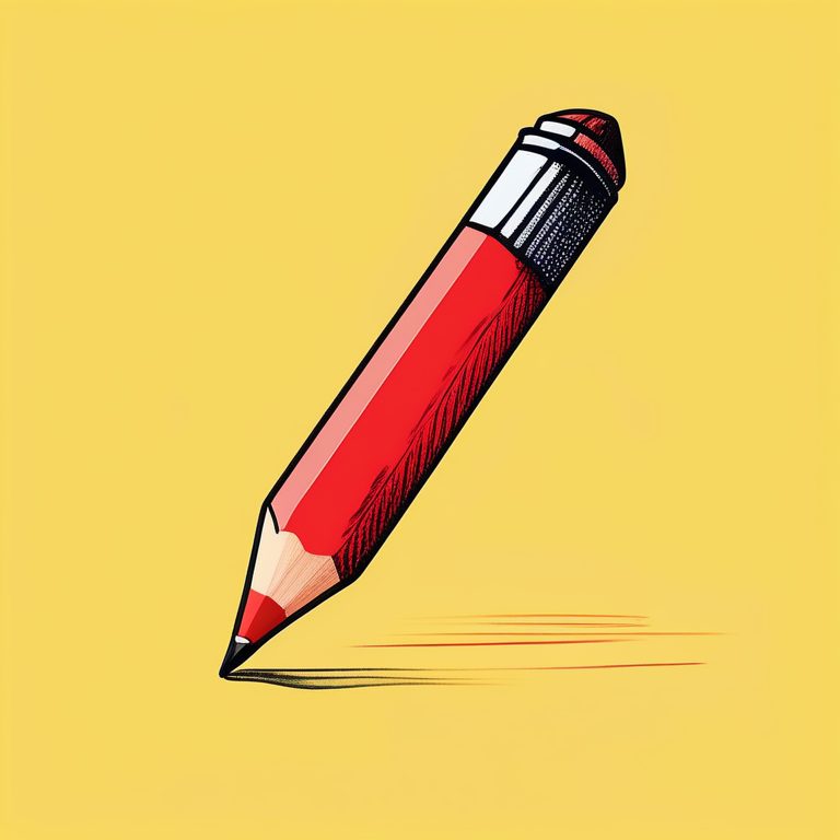 极简手绘艺术-一支铅笔