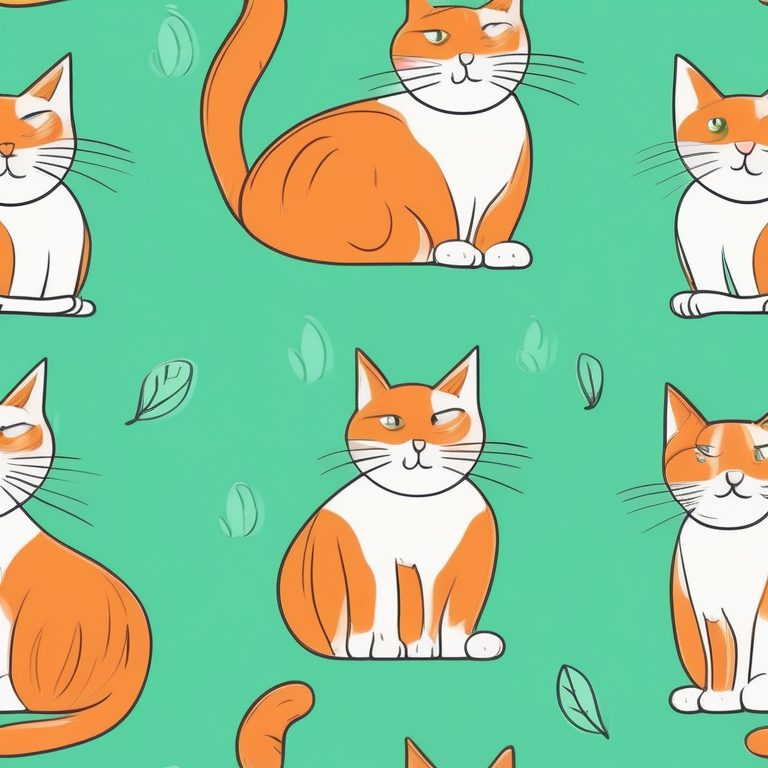 极简手写风插画 | 一只橙猫