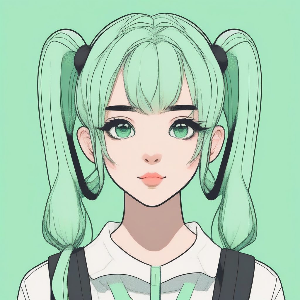 极简双马尾少女：Mint Green主题配色
