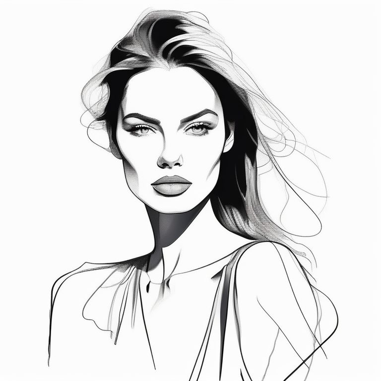 极简素描风时尚女性头像