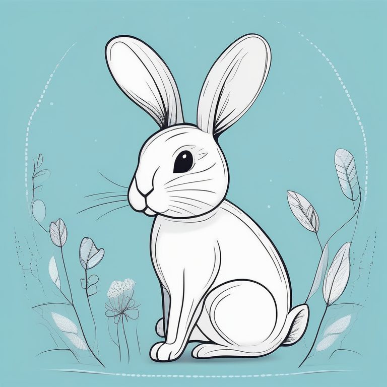 极简涂鸦风格可爱兔子