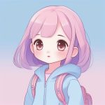 极简涂鸦风Q版女孩:粉色主题与无辜表情的温馨画面 7 ji jian tu ya feng q ban nyu hai fen se zhu ti yu wu gu biao qing de wen xin hua mian