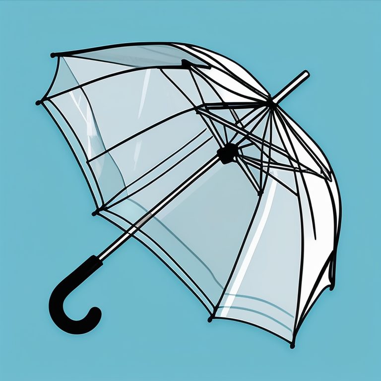 极简涂鸦风-透明雨伞