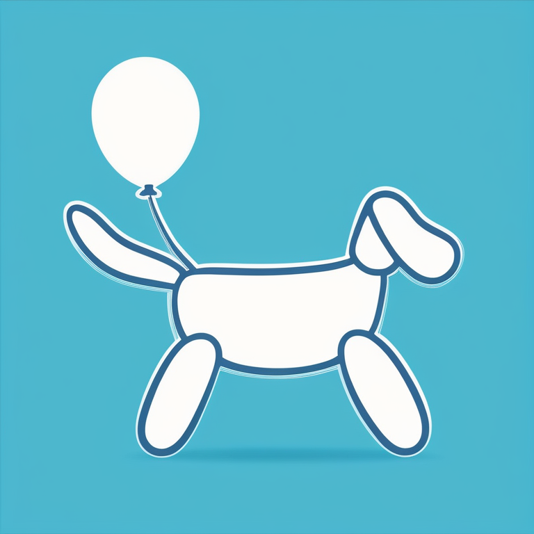 极简涂鸦趣味线条气球狗
