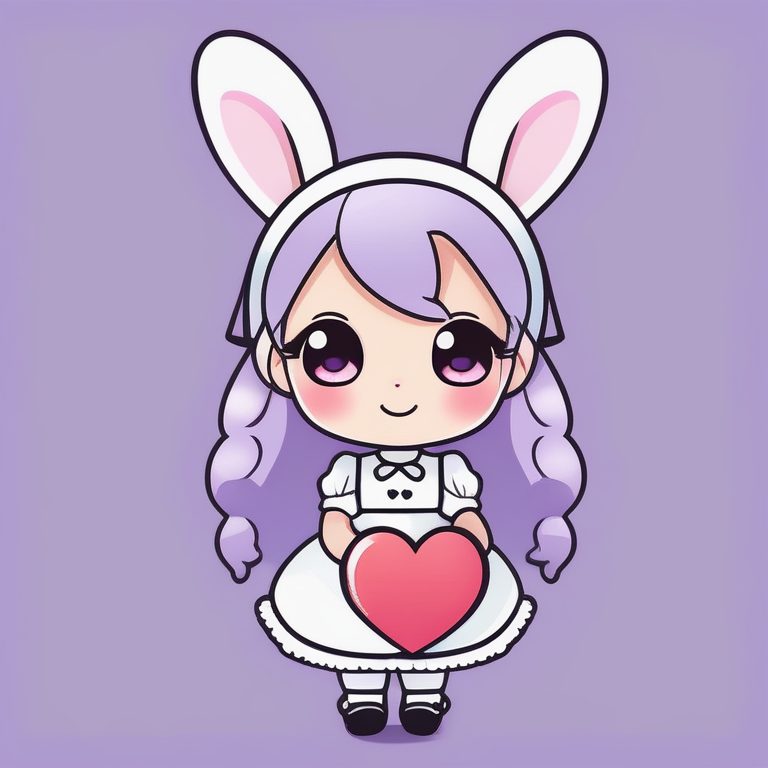 极简兔子女仆可爱肖像