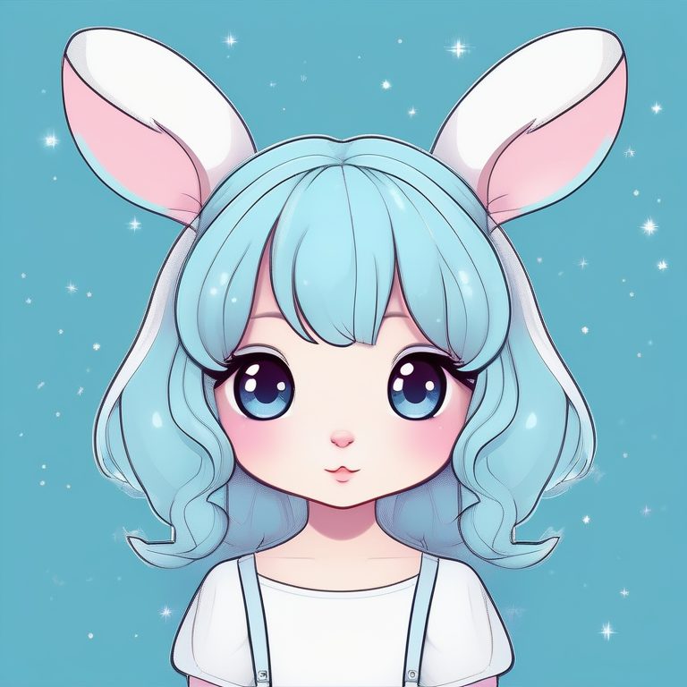 极简兔子少女动漫肖像