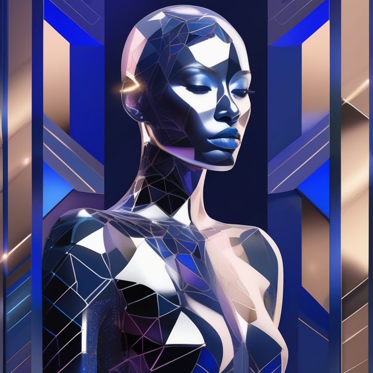 极简未来时尚抽象人像