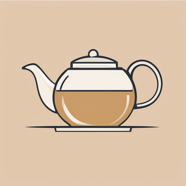 极简唯美一个茶壶插画