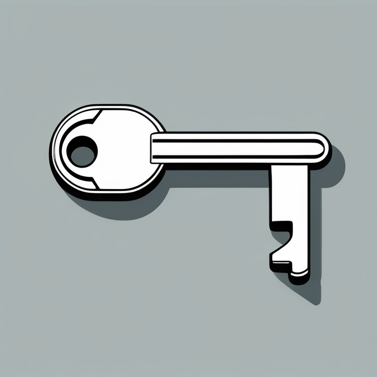 极简现代风格单钥匙插画