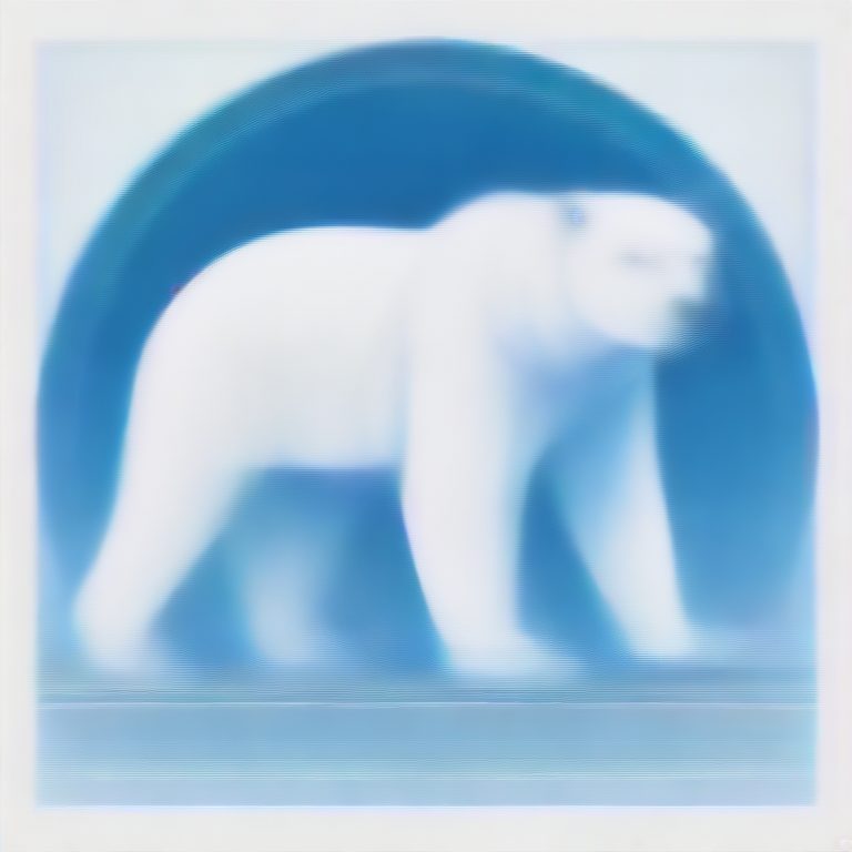 极简现代极光插画风格北极熊