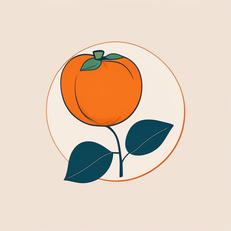 极简现代流行插画风格柿子