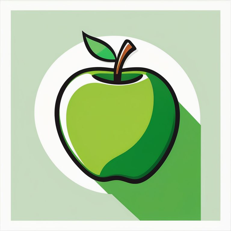 极简现代流行艺术风格绿色苹果