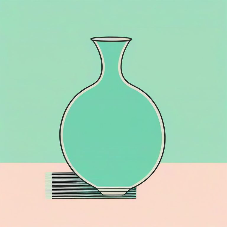 极简现代流行印刷风格薄荷色花瓶