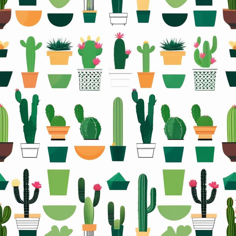 极简现代平面设计:一个绿色仙人掌