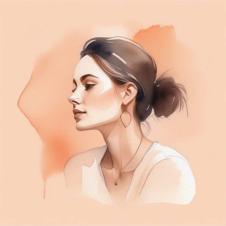 极简现代时尚水彩肖像女性