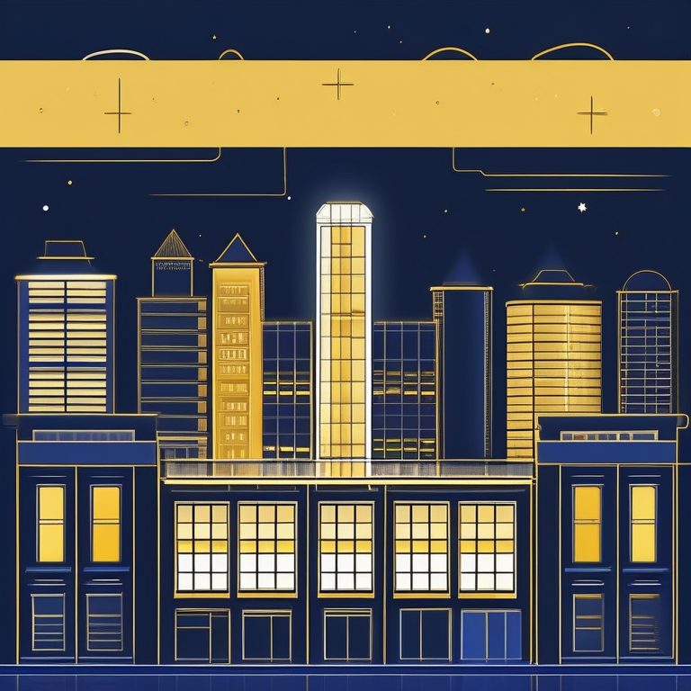 极简线条城市建筑夜景