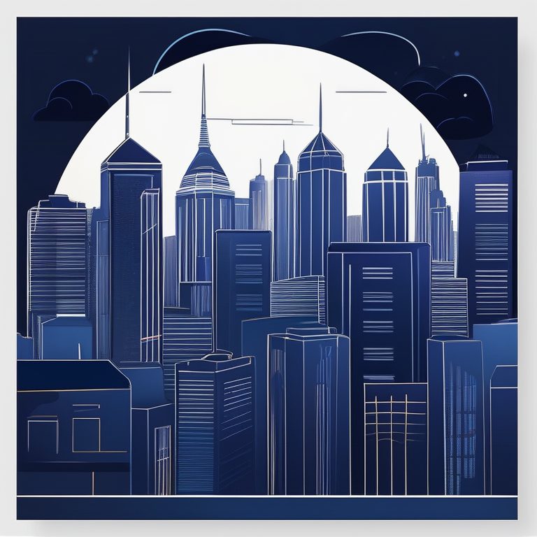 极简线条城市夜景