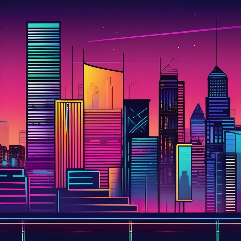 极简线条城市夜景