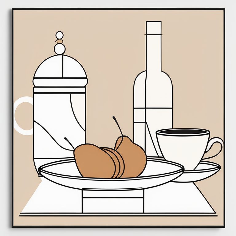 极简线条抽象美食静物海报设计
