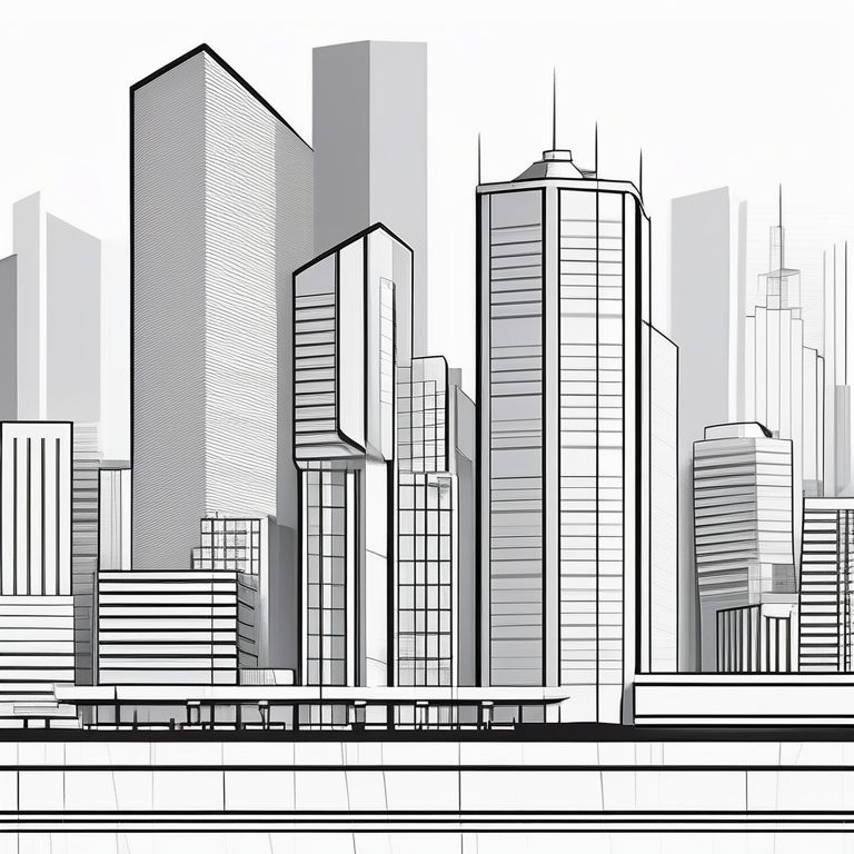 极简线条都市建筑轮廓艺术