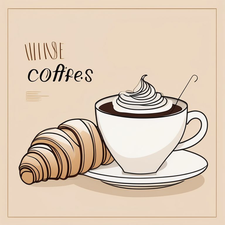 极简线条美食海报