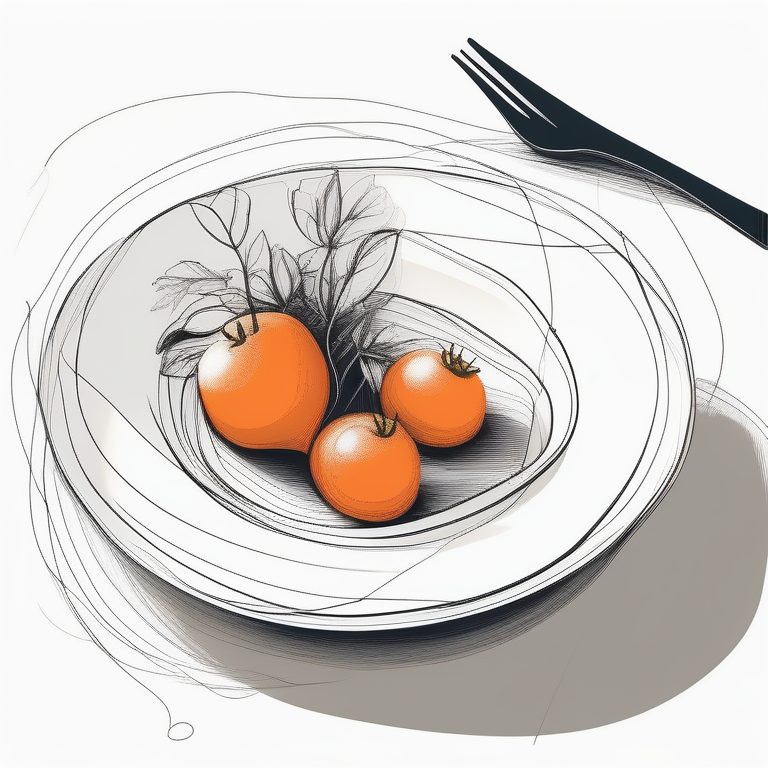 极简线条手绘美食图纸