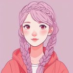 极简线条:梳着麻花辫的甜美少女 5 ji jian xian tiao shu zhe ma hua bian de tian mei shao nyu