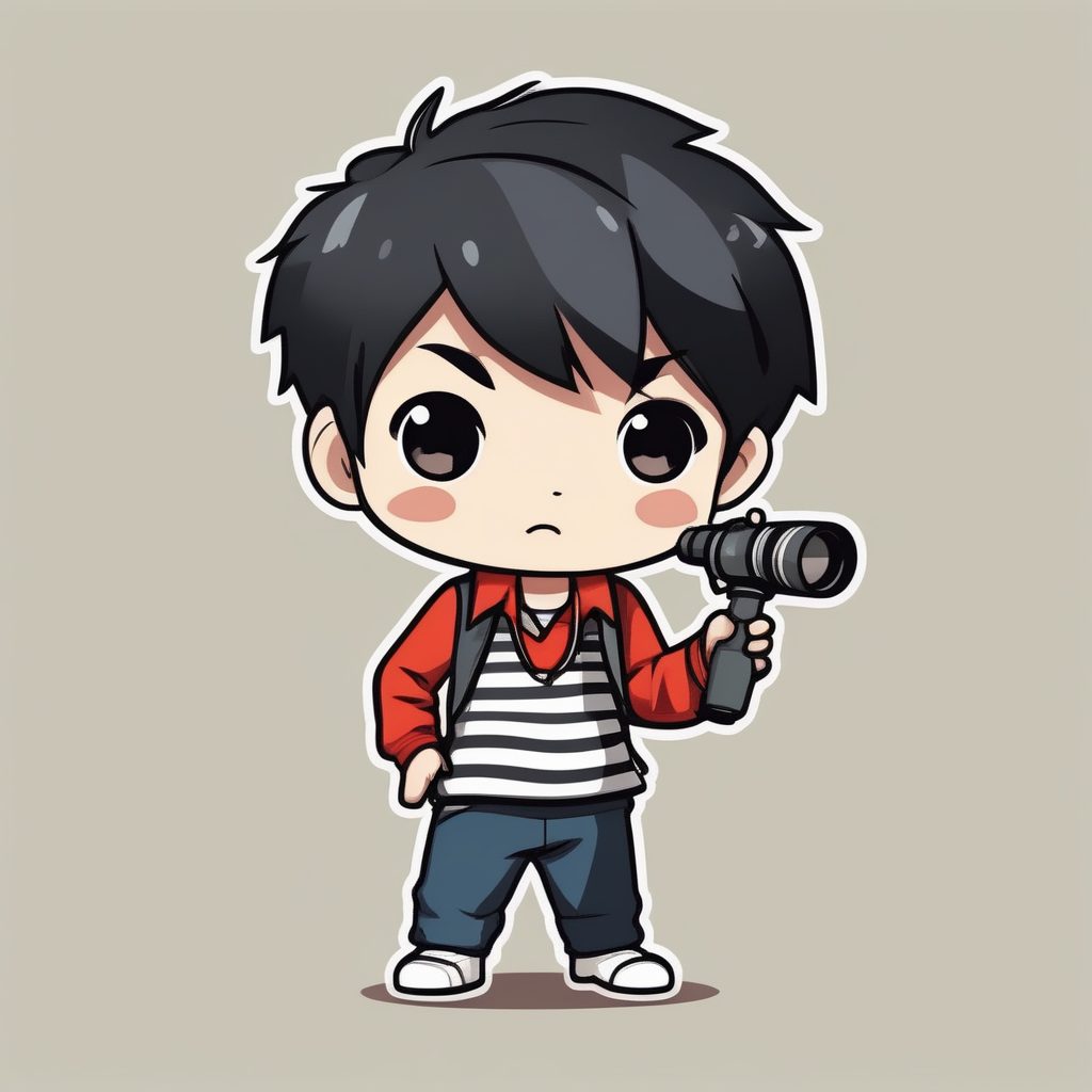 极简线条水手风Q版海盗男孩插画（2D平面）