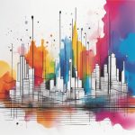 ji jian xian tiao xia de cai se jian zhu dong tai chou xiang ji he cheng shi liu tang