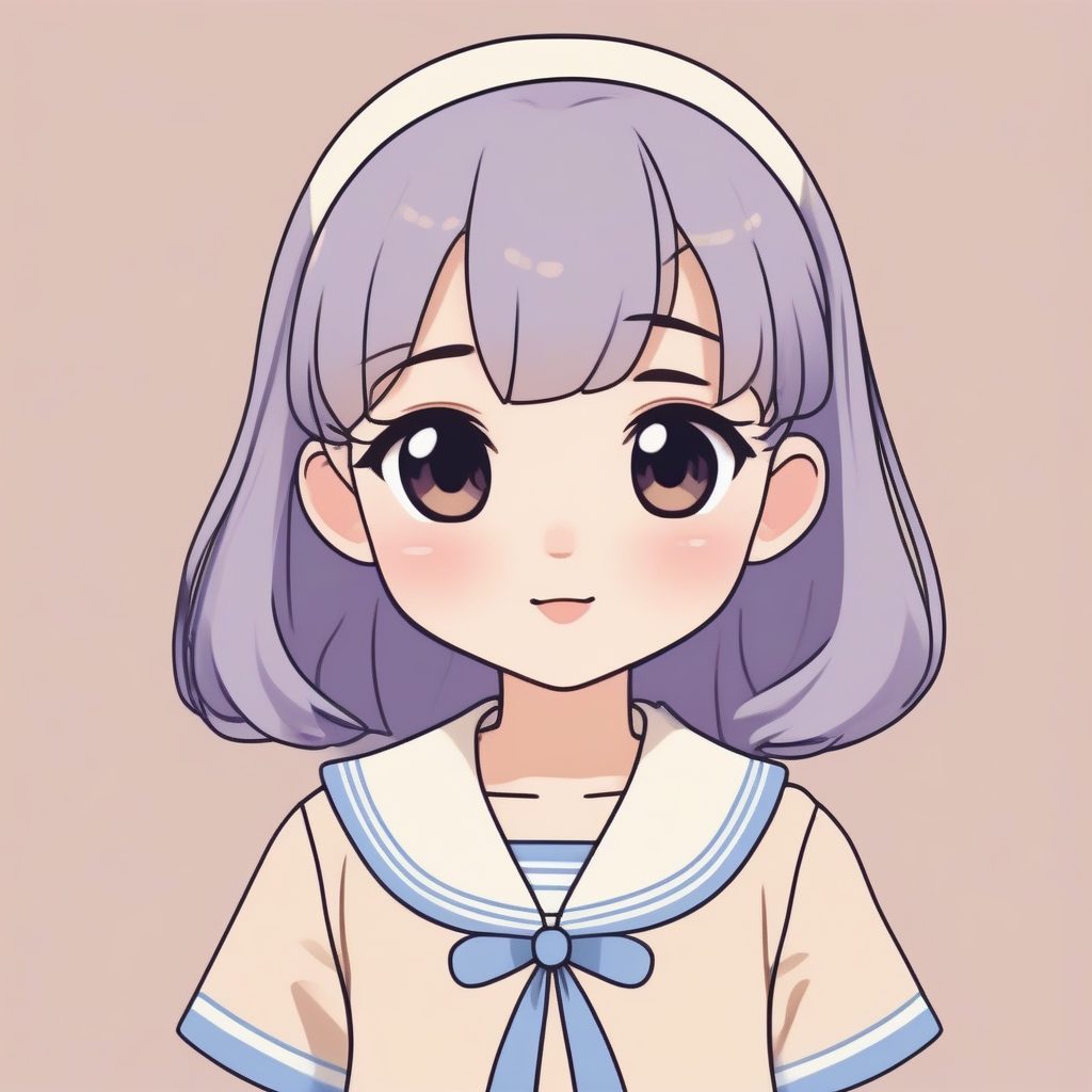 极简校园风：穿着涂鸦校服的Q版少女全身提示词