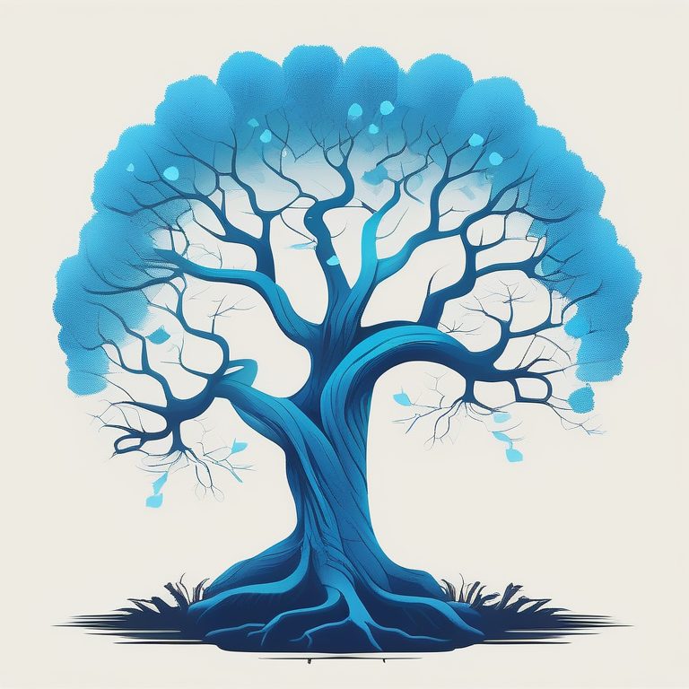 极简新奇幻想一棵智慧树