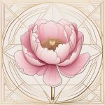 极简艺术装饰风格 一朵粉色牡丹花 平面插画 5 ji jian yi shu zhuang shi feng ge yi duo fen se mu dan hua ping mian cha hua