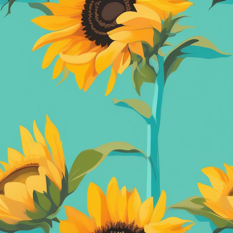 极简印象派油画风 | 一朵向日葵