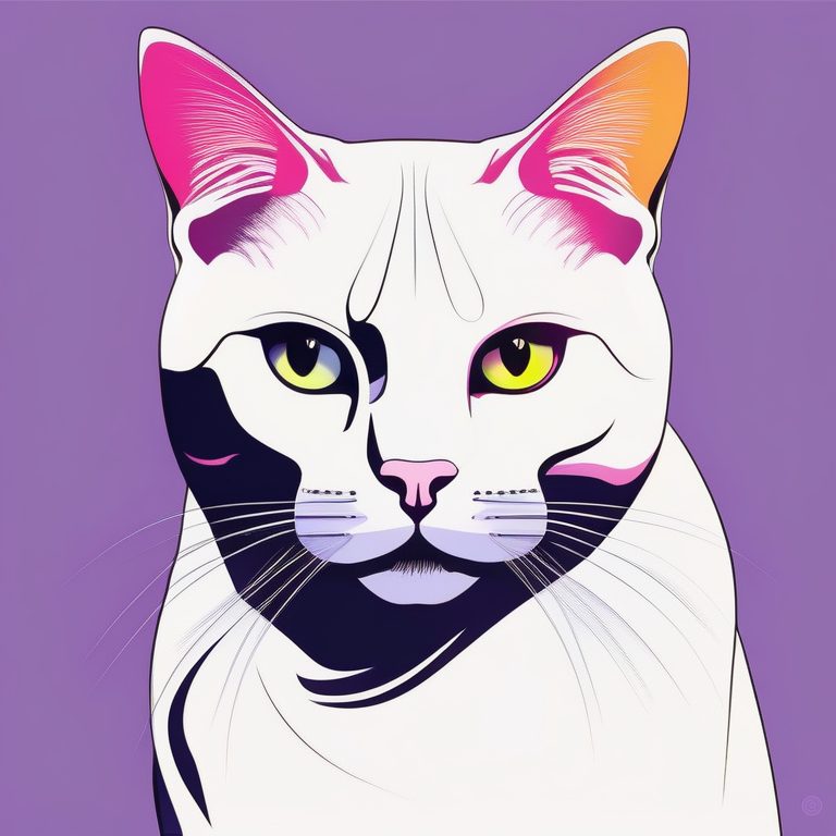 极简荧光Y2K人像照片:一只猫