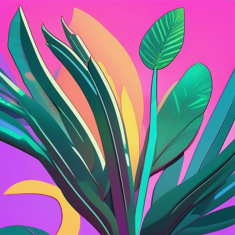 极简荧光Y2K时尚照片:一颗发光植物