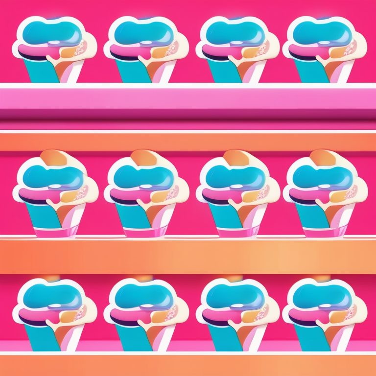 极简荧光Y2K时尚照片：一只冰激凌甜筒