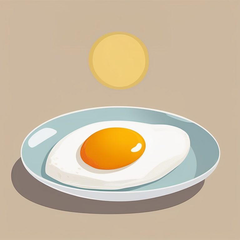 极简油画风格早餐煎蛋
