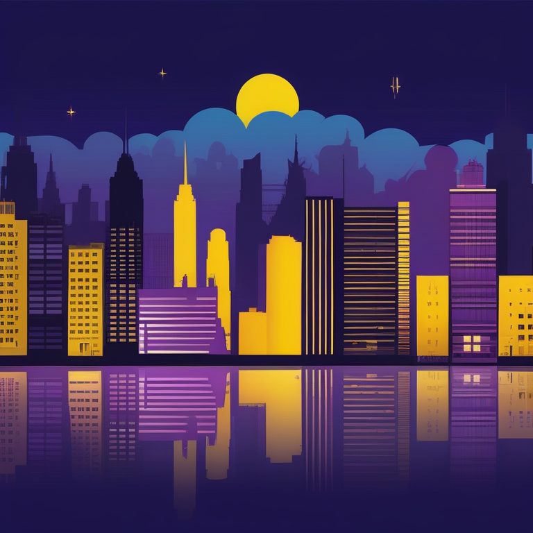 极简主义城市摩天楼夜景