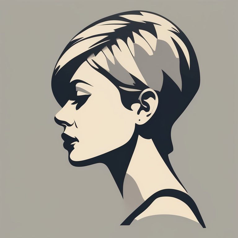 极简主义单人女性肖像海报