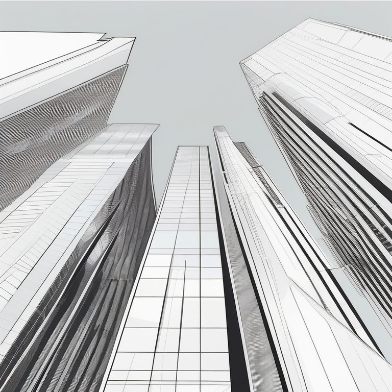 极简主义都市建筑线稿