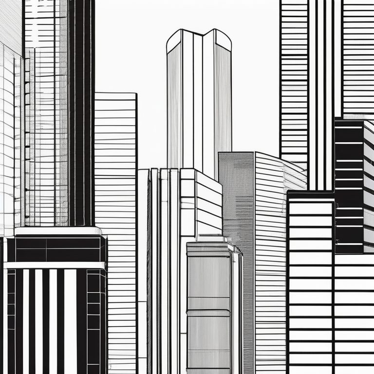 极简主义都市建筑线稿