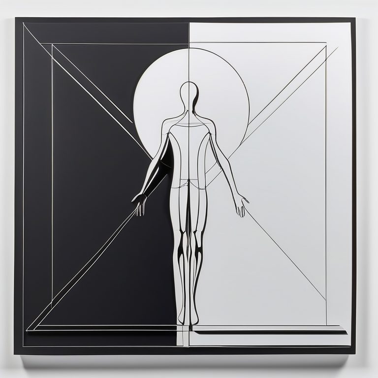 极简主义概念艺术-站立人影剪影